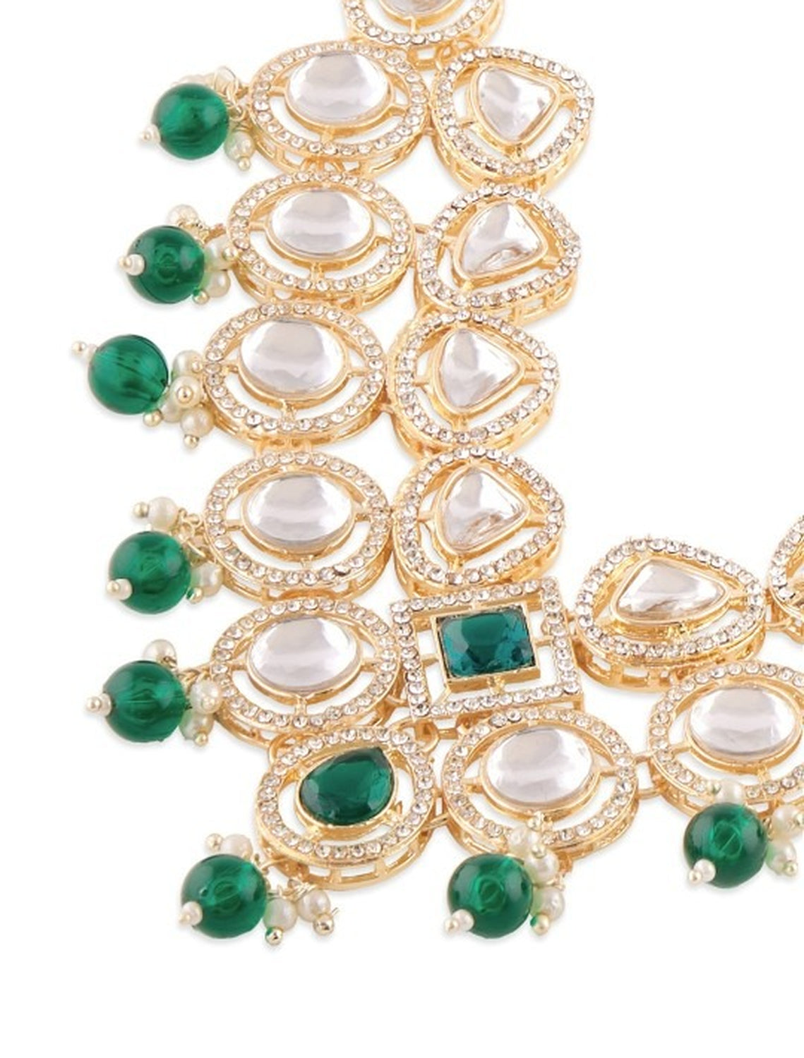 Jewel City Indian Kundan Gold-Plated Stone Studded Jewellery Set