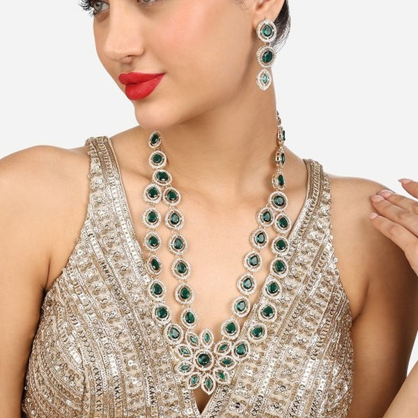 Jewel City Gold-Plated Austrian Diamonds Studded Jewellery Set - Distacart