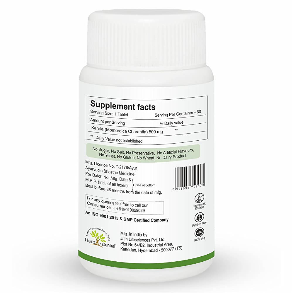 Herb Essential Karela Tablets - Limited Time Offer