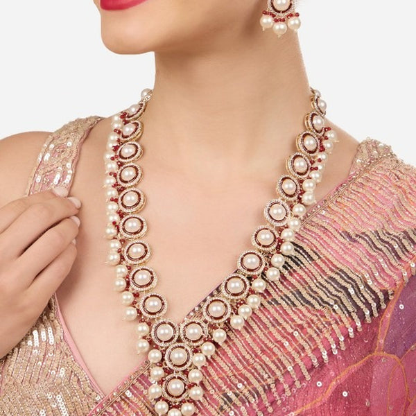 Jewel City Indian Elegant Gold Plated Stone Studded & Beaded Jewellery Set - Distacart