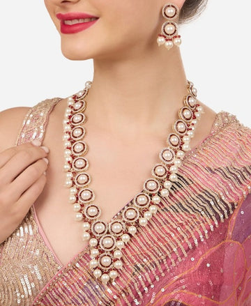 Jewel City Indian Elegant Gold Plated Stone Studded & Beaded Jewellery Set - Distacart