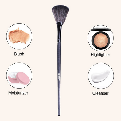 Bronson Professional Fan Makeup Brush for Highlighter & Smooth Powder Application - Dista