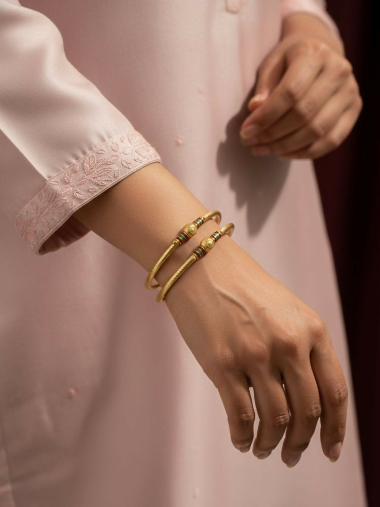NVR Women Set of 2 Gold Plated Meenakari Kada Bangle - Distacart