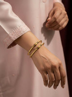 Thumbnail for NVR Women Set of 2 Gold Plated Meenakari Kada Bangle - Distacart