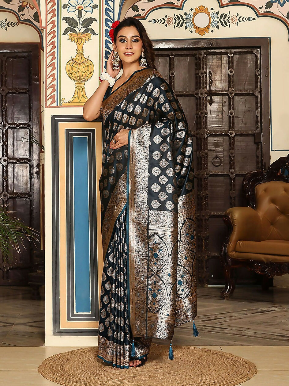 Astita Teal Silk Saree