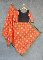 Thumbnail for Preksha Creation Indian Traditional Maslin Cotton Fabric With Printed Women Lehenga Choli - Black - Distacart