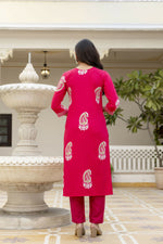 Thumbnail for The52 Women's Beautiful Rayon Fabric Printed Work Straight Kurta Pant and Dupatta Set - Distacart