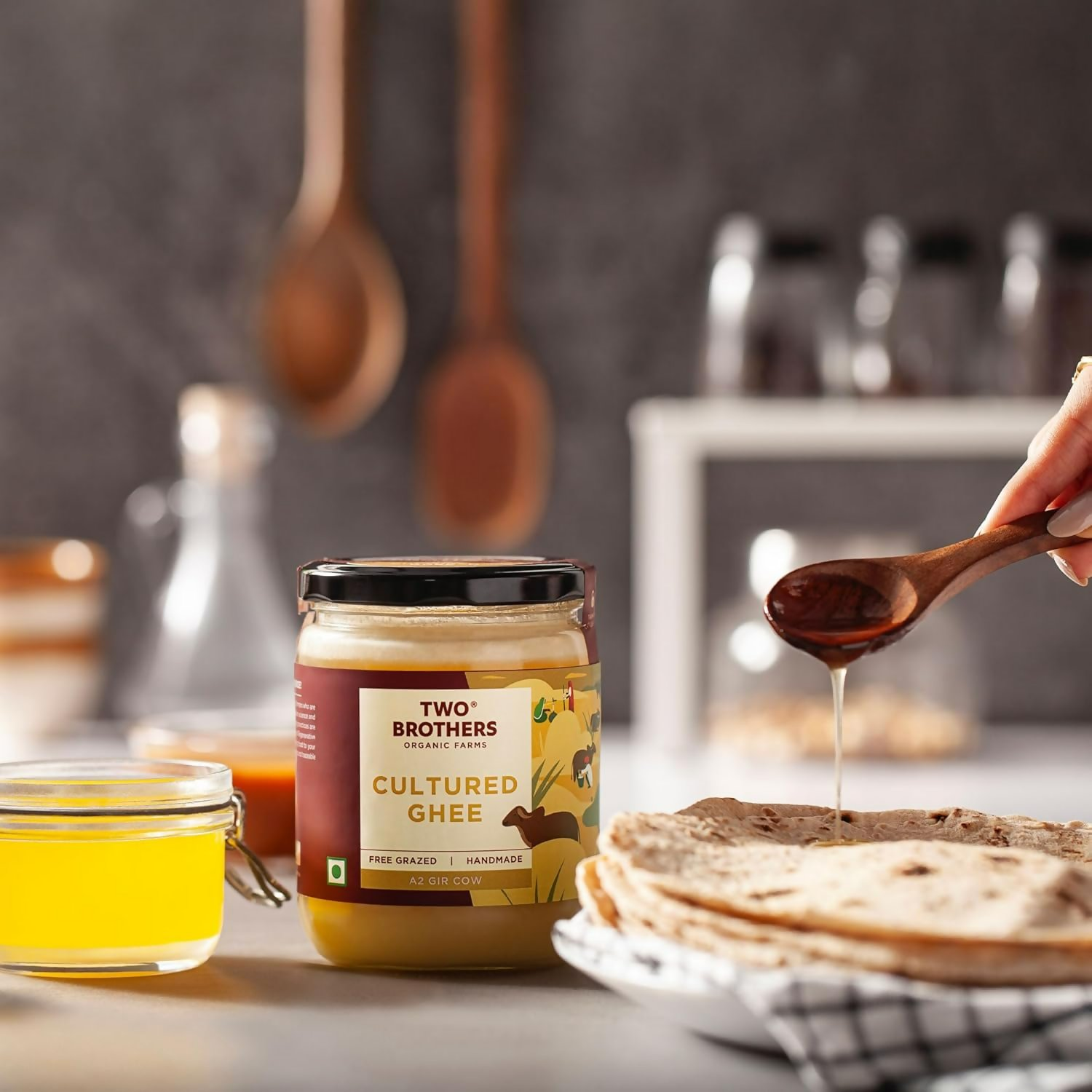 Two Brothers Organic Farms A2 Ghee Butter Organic Grass Fed From Gir Cow