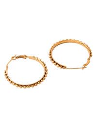 Thumbnail for NVR Women's Set of 2 Gold & Silver Beaded Circular Hoop Earrings - Distacart