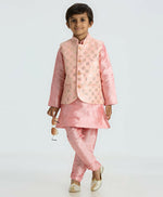 Thumbnail for Joban Fashion Kids Island with Sequence work Nehru Jacket Full Sleeves Kurta, Pyjama Set - Pink - Distacart