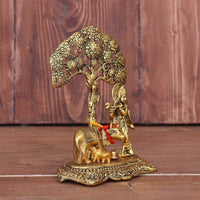 Thumbnail for Chhariya Crafts Metal Krishna With Kamdhenu Cow - Distacart