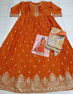 Thumbnail for Anaita Yellow Embroidered Silk Anarkali Suits - Distacart