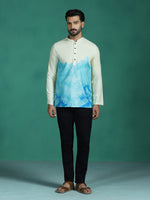 Thumbnail for Zavaya Multicolor Ombre Rayon Short Kurta for Men