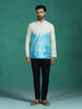 Zavaya Multicolor Ombre Rayon Short Kurta for Men - Dista