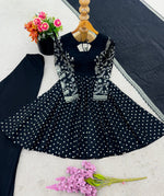 Thumbnail for Prazu Fashion Black Crunchy Silk Embroidered Designer Sharara Suit