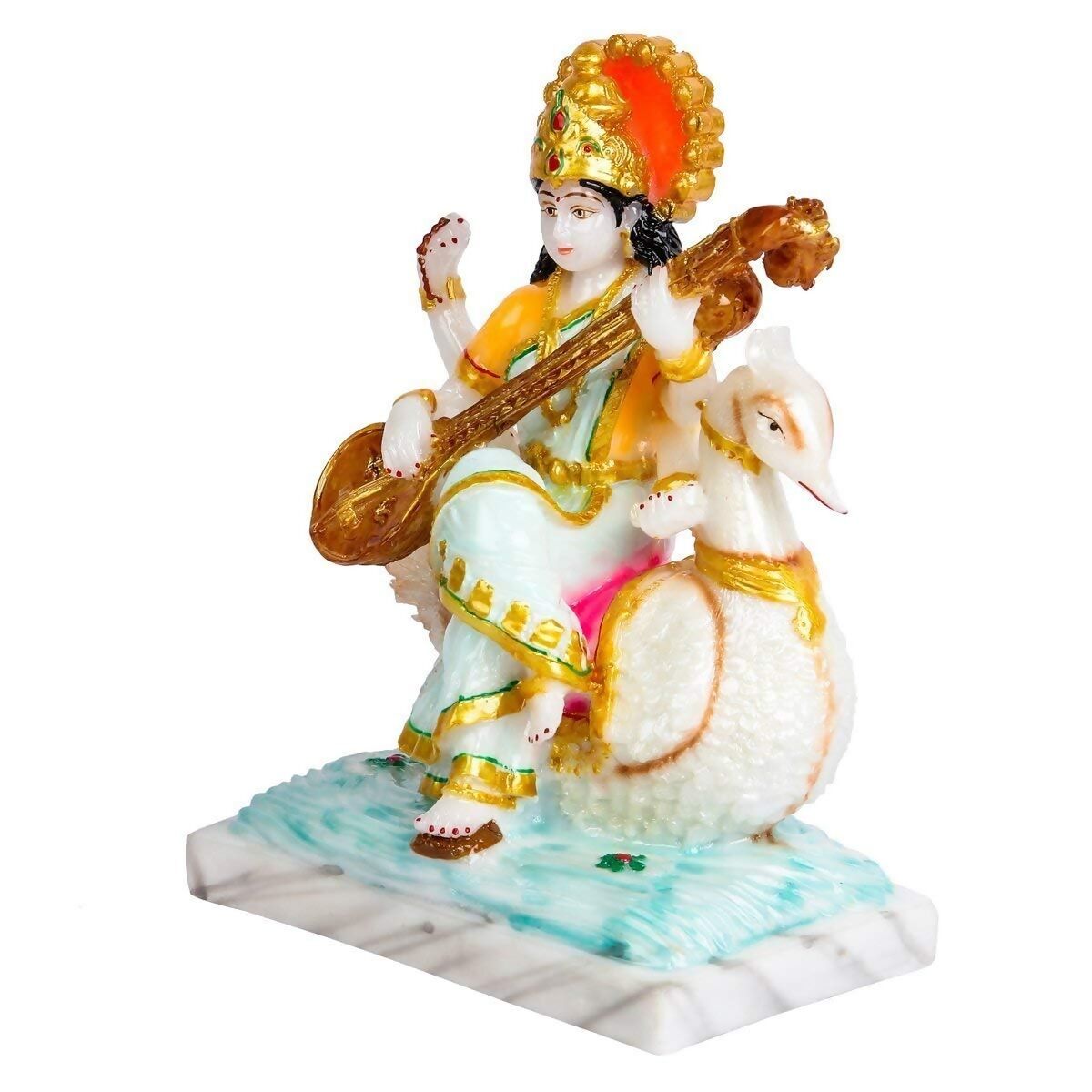 Divine Gifts Marble Dust Goddess Saraswati Idol - Distacart