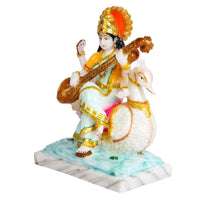 Thumbnail for Divine Gifts Marble Dust Goddess Saraswati Idol - Distacart