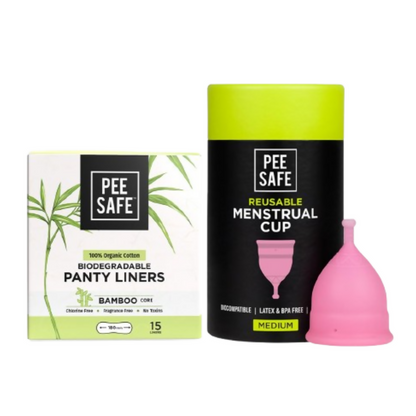 Pee Safe Menstrual Cup & Bio Panty Liners For Women - Dista