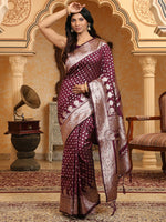Thumbnail for Astita Banarasi Silk Purple Saree
