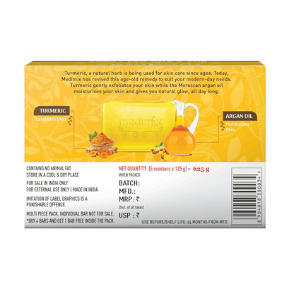 Medimix Ayurvedic Tumeric & Argan Oil Bathing Bar - Distacart