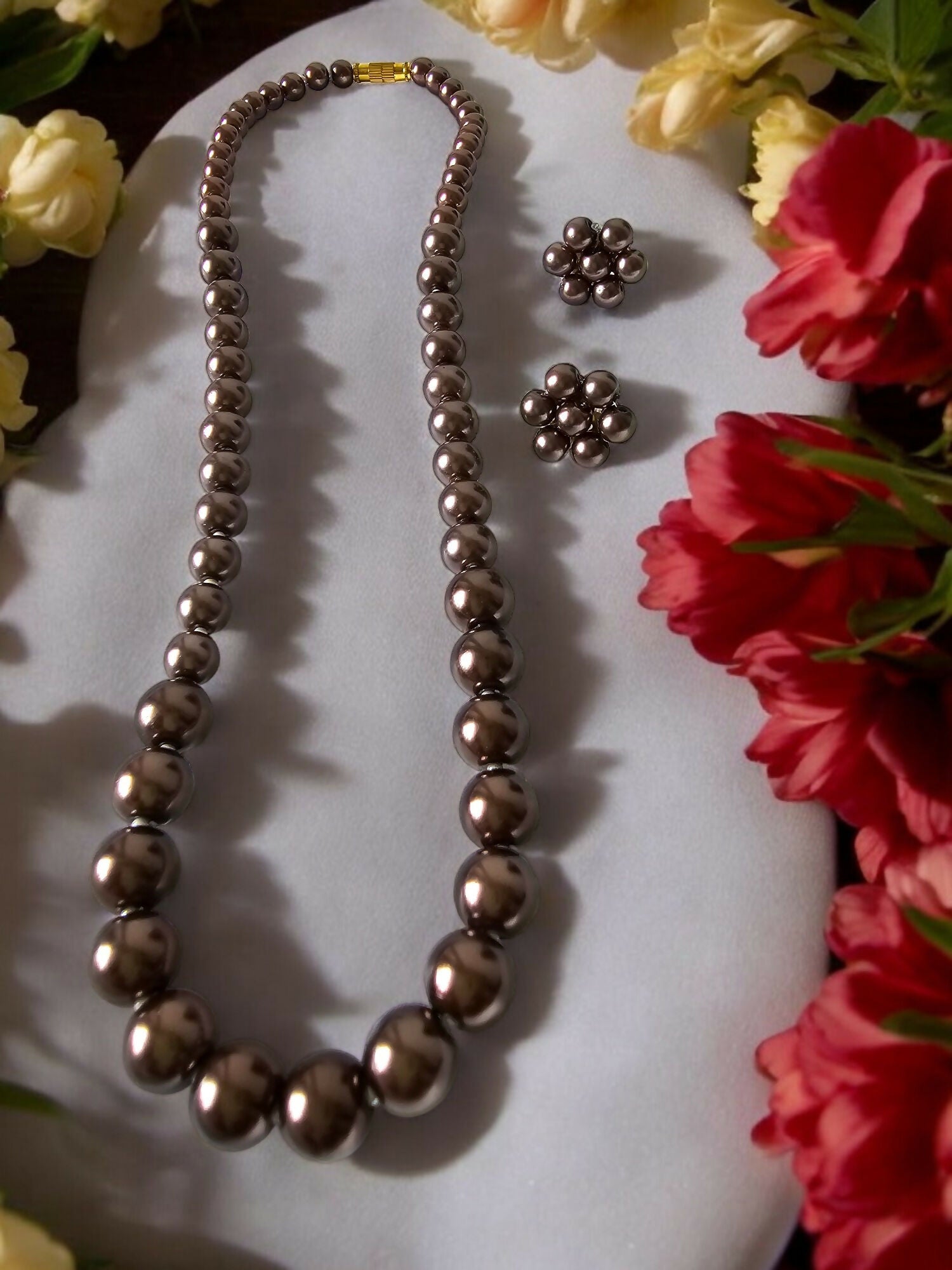 Inhanns Spectrum Everyday Pearl Sets - Single Strand - Chocolate - Distacart
