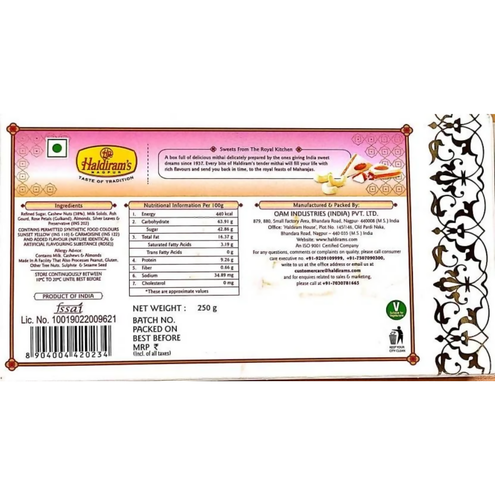 Haldiram's Kaju Sangam Burfee - Distacart