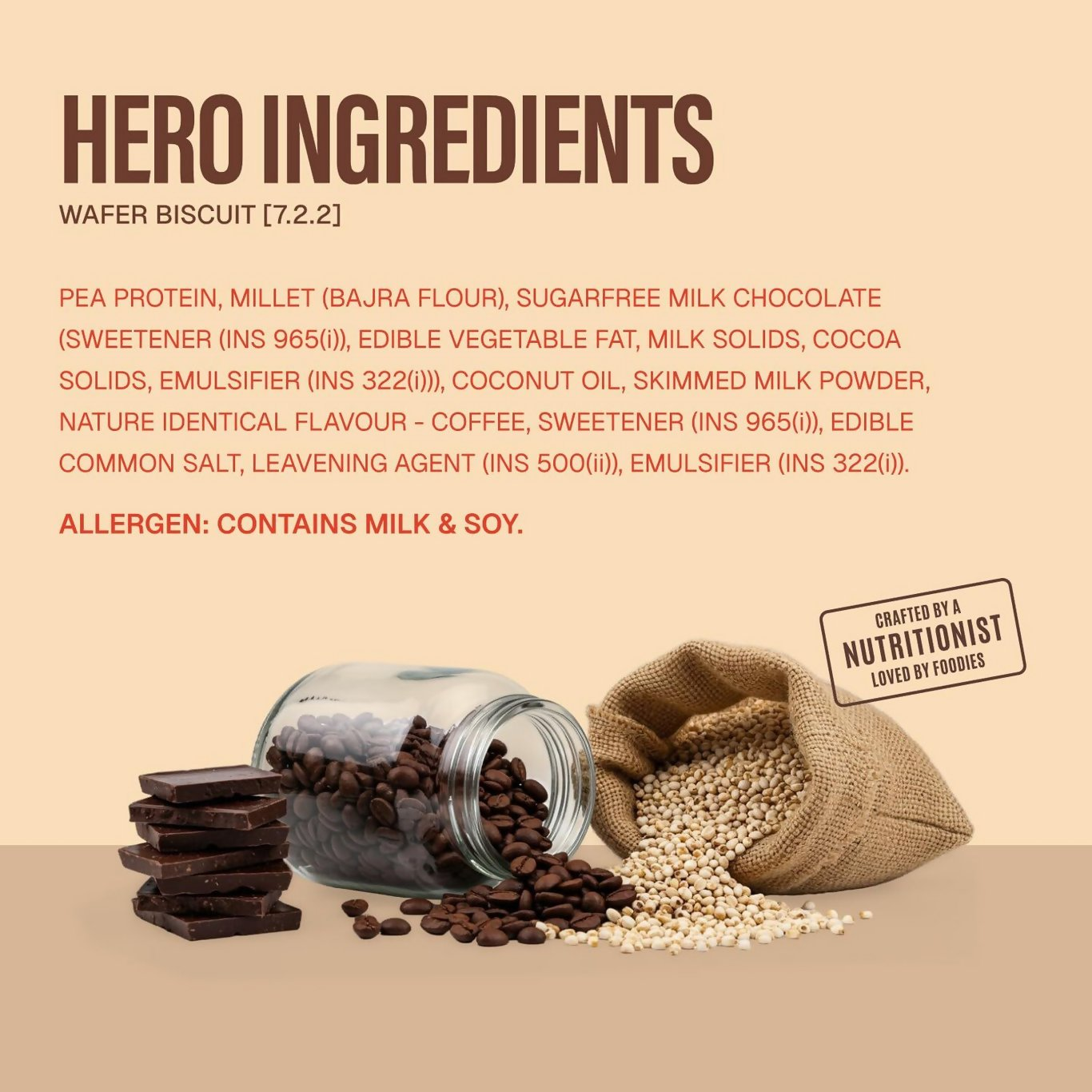 Phab Millet Wafers - Mocha Latte Protein Wafer Chocolate - Dista