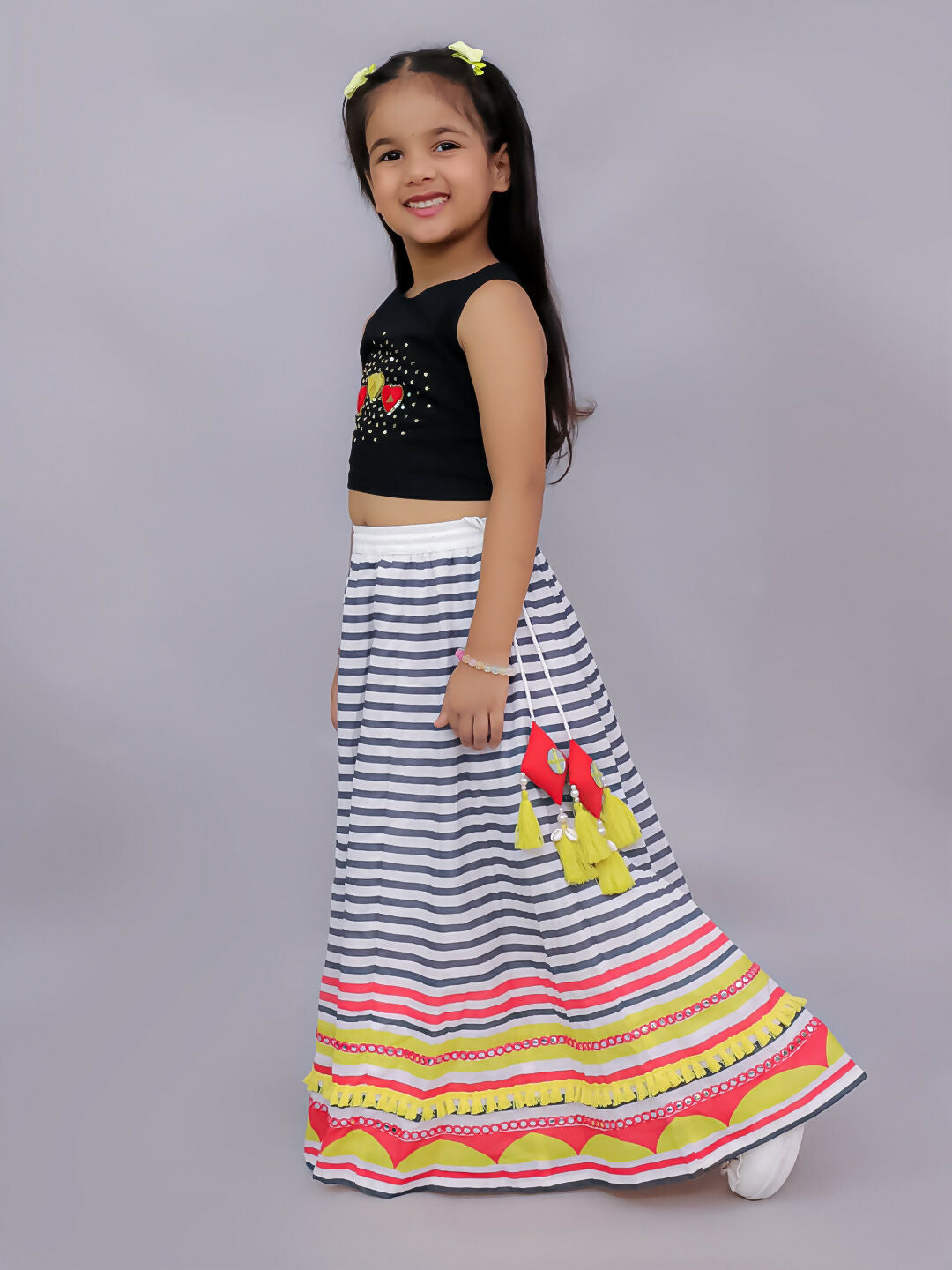 Lil Drama Shor-Gul Multicolor Lehanga Choli Set for Girls