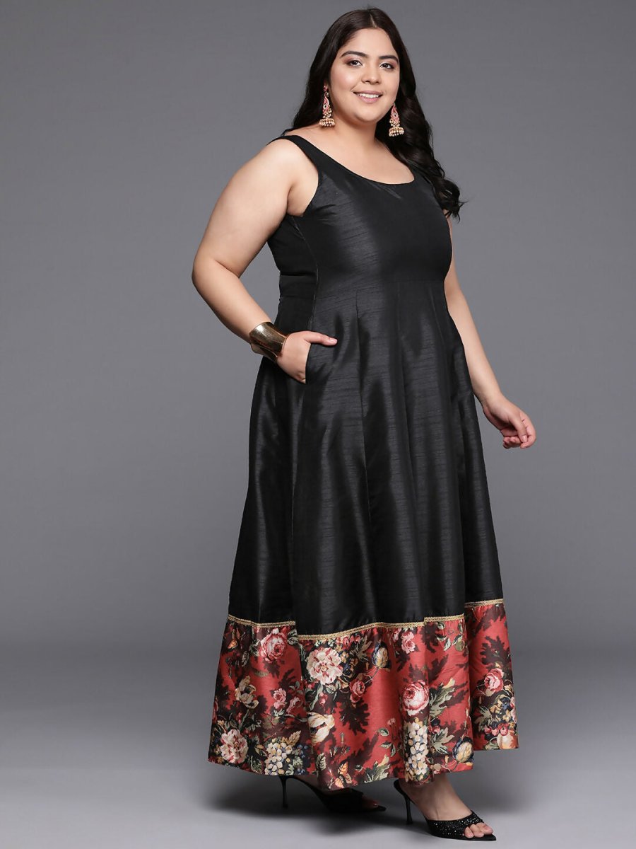 Ahalyaa Women's Traditional wear Ethnic Dress - Black - Distacart