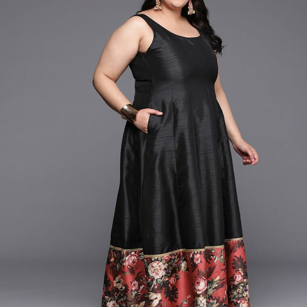 Ahalyaa Women's Traditional wear Ethnic Dress - Black - Distacart