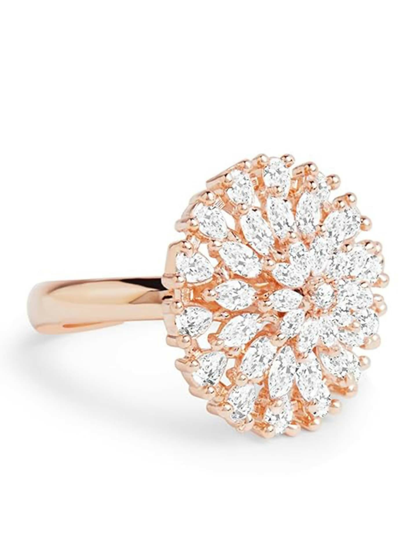 Joban Fashion Rose Gold Brass Adjustable Ring - Distacart