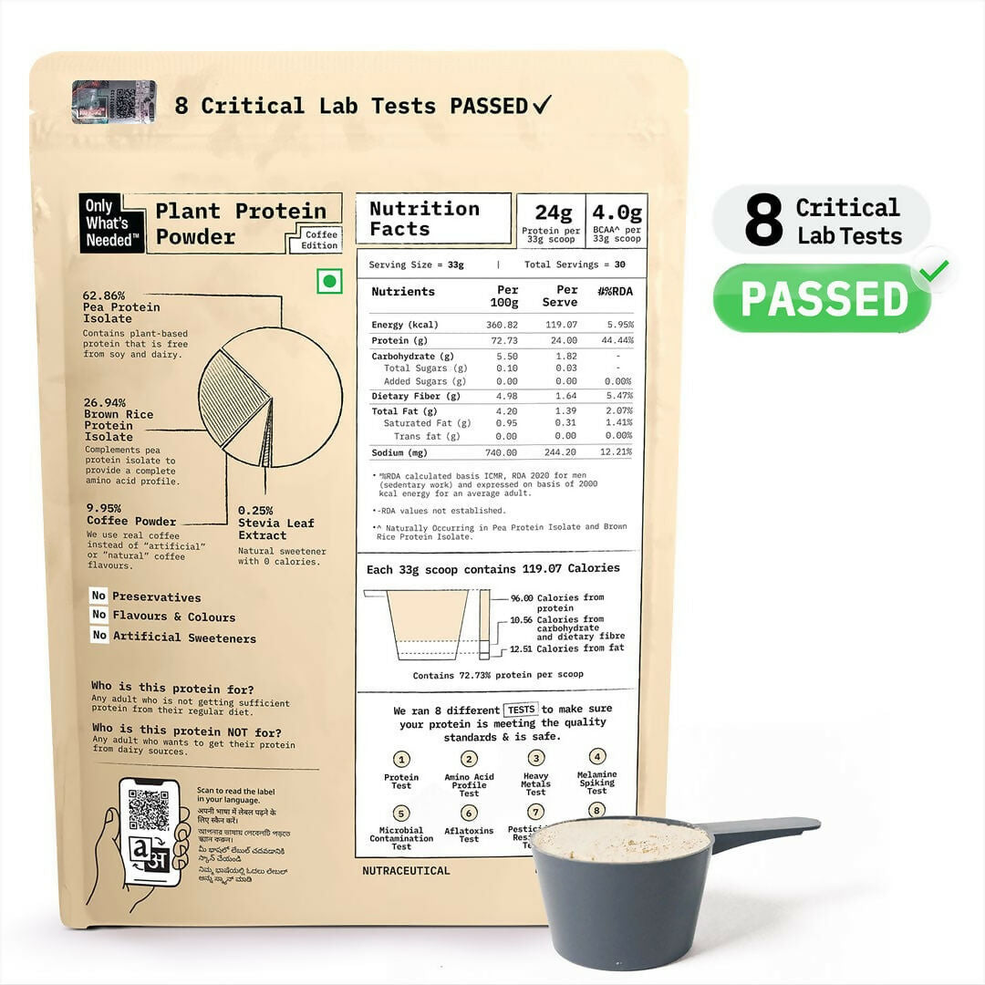 Only What's Needed 24g Plant Protein Powder - Coffee - Distacart