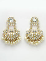 Thumbnail for NVR Women Gold-Plated Kundan Chandbali Earrings - Distacart