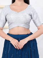 Thumbnail for Joban Fashion Silver Tissue Elbow Sleeveless Back Open Blouse