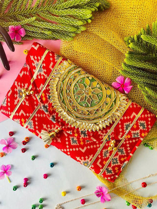 Joban Fashion Bridal Purse With Magnetic Lock - Red