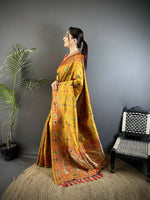 Thumbnail for Joban Fashion Golden Yellow Banarasi Soft Silk Woven Saree