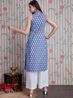 Thumbnail for Ode by House of Pataudi Ethnic Motifs Printed Straight Pure Cotton Kurta with Palazzos - Distacart