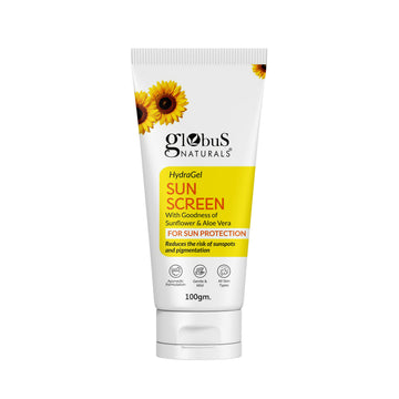 Globus Naturals Hydra Gel Sunscreen With Goodness of Sunflower & AloeVera For Sun Protection All Skin Types - Distacart