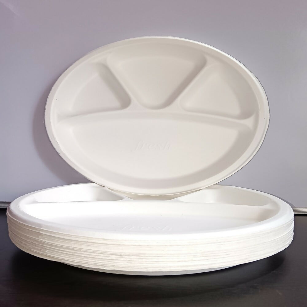 Disposable 4 compartment Plates - Distacart