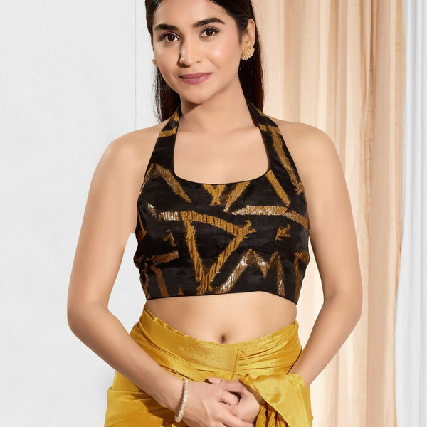 Joban Fashion Mustard Cotton Padded Blouse With Square Neck Sleeveless - Distacart