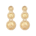 Thumbnail for Nuyug 22K Gold Plated Stone Studded Contemporary Shaped Drop Earrings - Distacart
