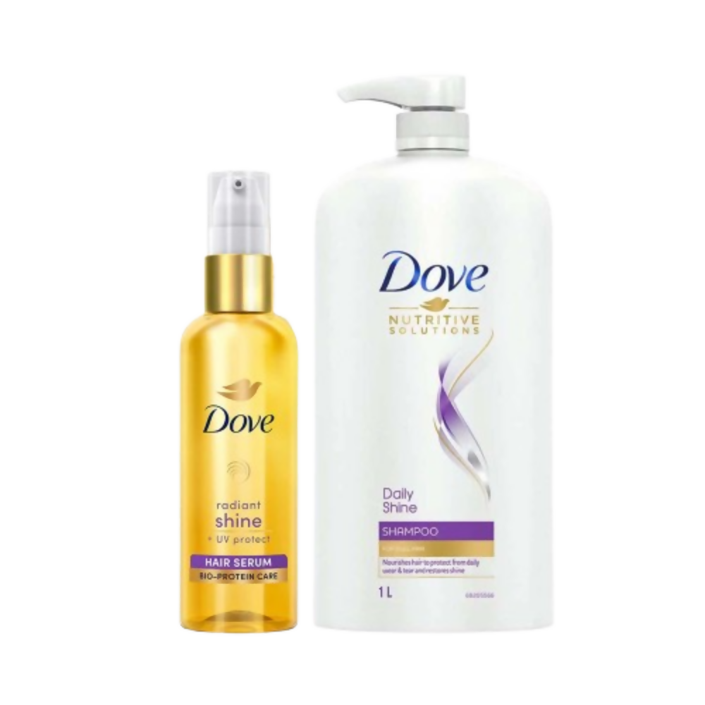 Dove Daily Shine Shampoo + Shine Serum With UV Protection - Distacart