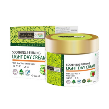 Indus Valley SPF 25 Soothing & Firming Light Day Cream - Aloe Vera & Rose Water - Dista