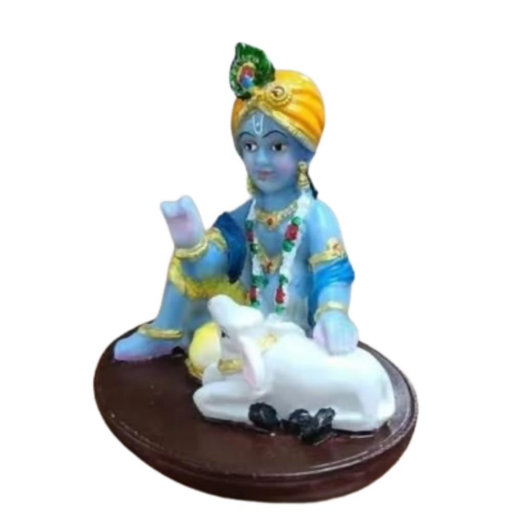 Krishna Laddu Gopal Murti with Cow - Dista