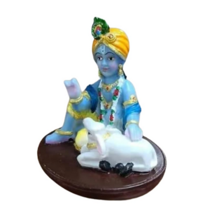 Krishna Laddu Gopal Murti with Cow - Dista
