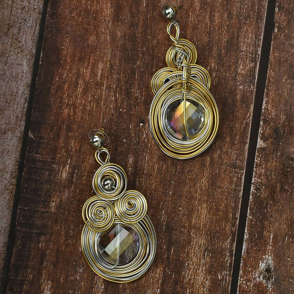 Joban Fashion Women Brass Golden White Ad Earrings - Distacart
