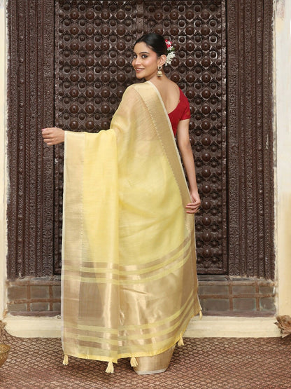 Shree Shyam Fashion Yellow Cotton Saree - Distacart