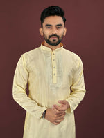 Thumbnail for Anaita Yellow Embroidered Silk Straight Kurta - Distacart