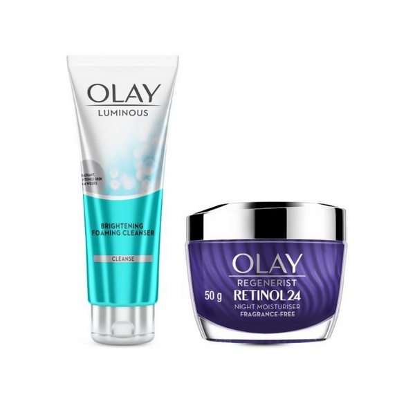 Olay Retinol Kit For Overnight Repair, Anti-Ageing Night Cream With Cleanser - Distacart