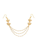 Thumbnail for Ruby Raang Gold Kundan and Pearl Hair Jewelry